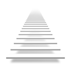 An image of a set of stairs going upward.