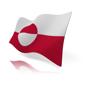 An image of Greenland&#039;s flag.