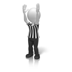 An image of a referee signaling a touchdown.