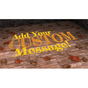 Put your own custom image or text on the wood floor of this old home.