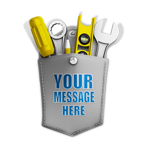 This clipart image shows a pocket full of tools.  You can change the color of the tools and customize the pocket with your own design!