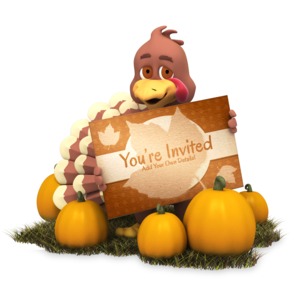 Turkey Holding Custom Sign | 3D Animated Clipart for PowerPoint ...