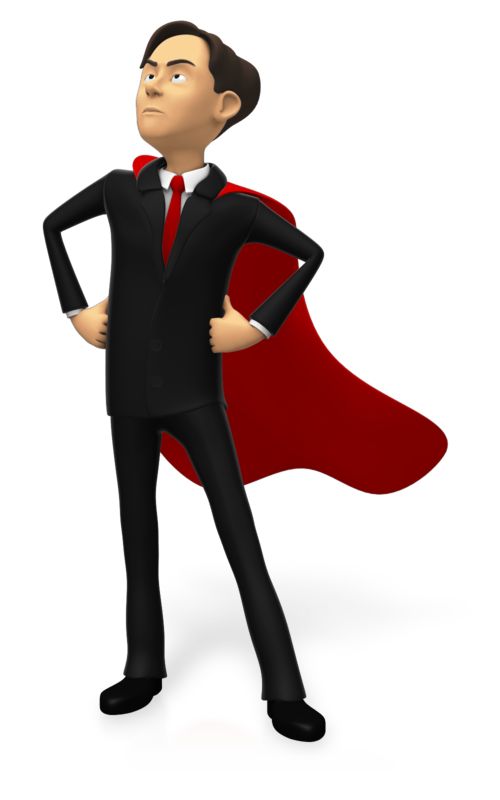 This Presentation Clipart shows a preview of Businessman Superhero Pose Custom