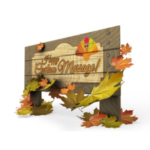 Create your own country autumn sign using our on-line tools. Add your logo any your own message to appear on this wooden sign with autumn leaves.