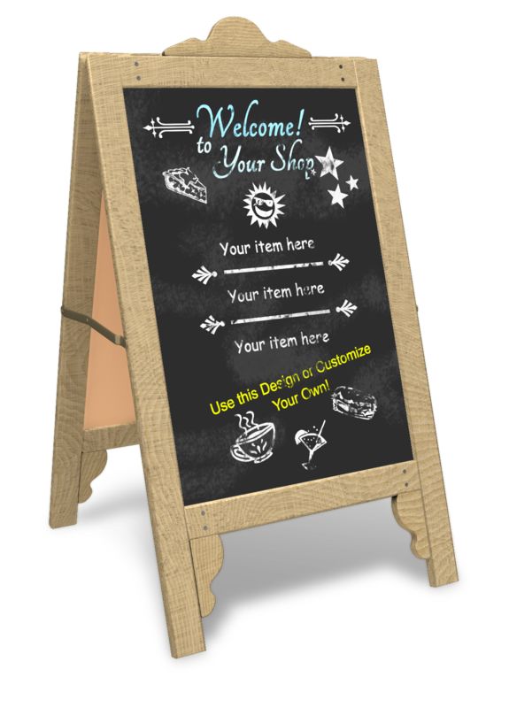 This Presentation Clipart shows a preview of Custom Sidewalk Cafe Sign