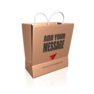 This clip art shows a solid shopping bag with room to put your custom text and design on the front.