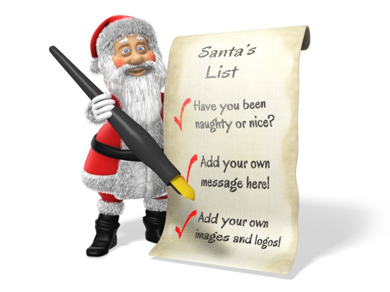 This Presentation Clipart shows a preview of Santas List