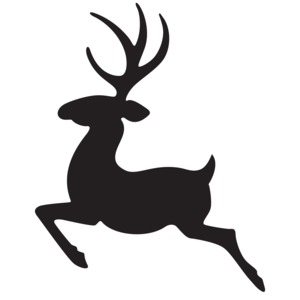 An image of a single deer as a silhouette.