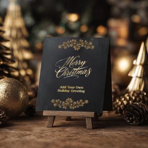 Download this elegant Christmas card for personalized holiday greetings in your presentation design.