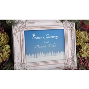 Customize the image in this picture frame surrounded by a seasonal garland.