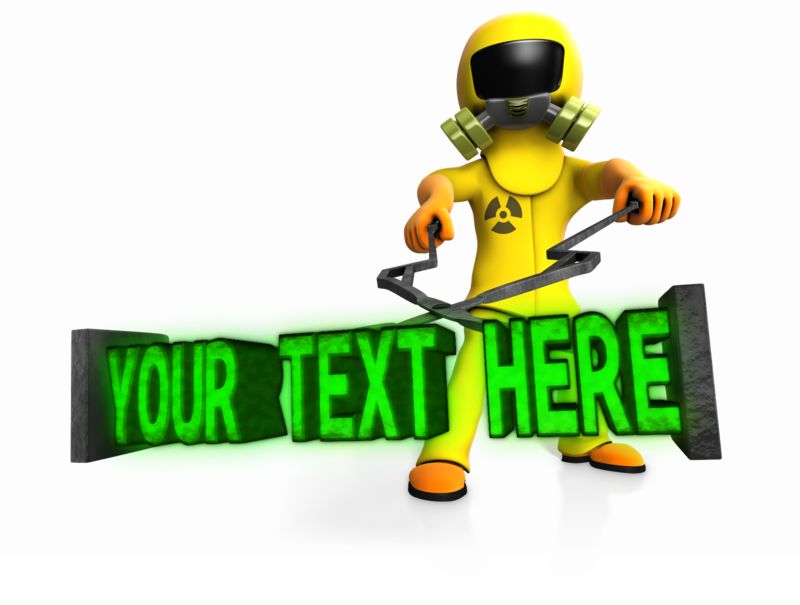 This Presentation Clipart shows a preview of Radioactive Custom Text