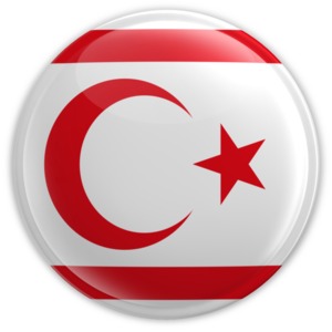 An image of Northern Cyprus&#039; flag on a button.