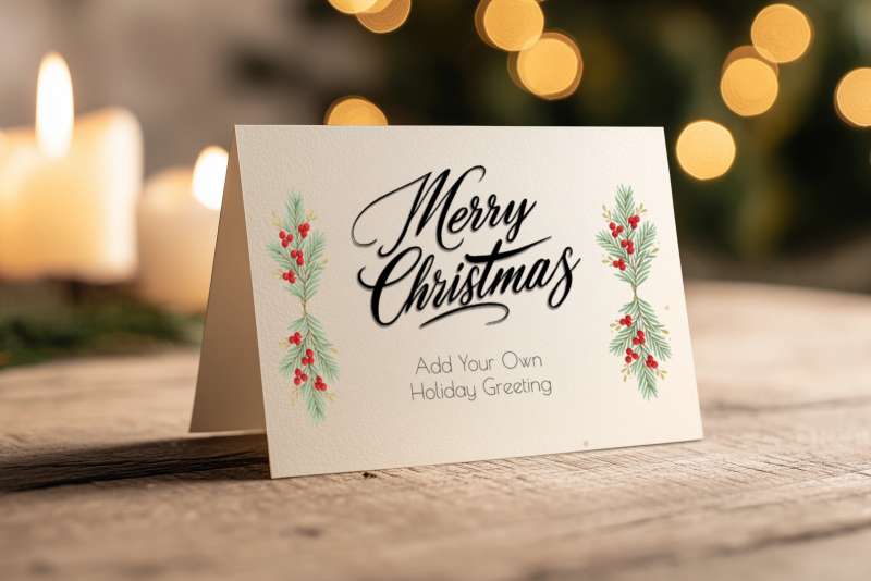 This Presentation Clipart shows a preview of Christmas Card Customizable Greeting