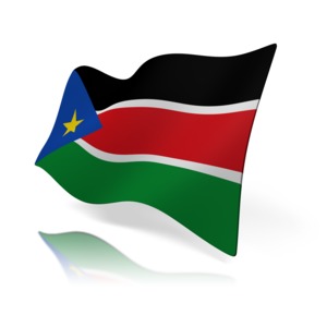 The national flag of South Sudan.