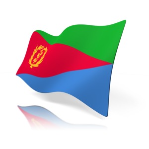 The national flag of Eritrea on a badge.