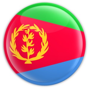 The national flag of Eritrea on a badge.