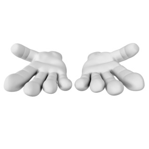 This clip art image shows open hands reaching out.