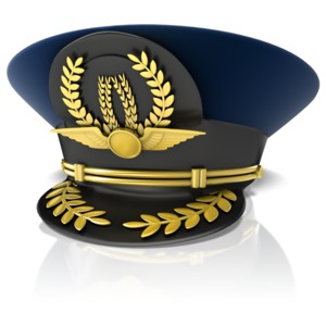 This clip art image shows a pilots cap.