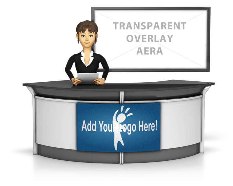 This Presentation Clipart shows a preview of Female News Caster Infront Of Transparen
