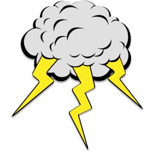 Storm Cloud with Lightning Striking | 3D Animated Clipart for