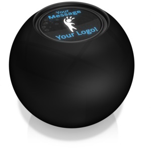 This custom design image zooms shows a magic fortune ball that your custom design displays in the balls window.