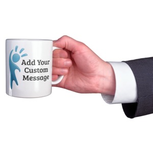 Add your own custom message to this coffee mug.