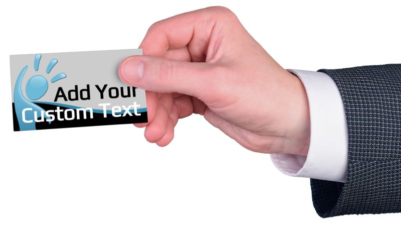 This Presentation Clipart shows a preview of Business Card Hold Custom
