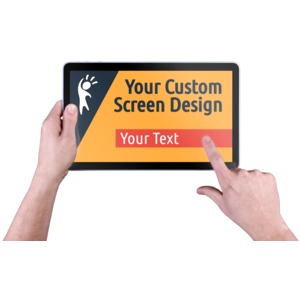 Put your own custom message and images on this touchscreen tablet.