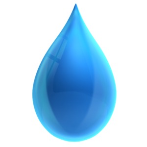 This clip art image shows a single water drop.