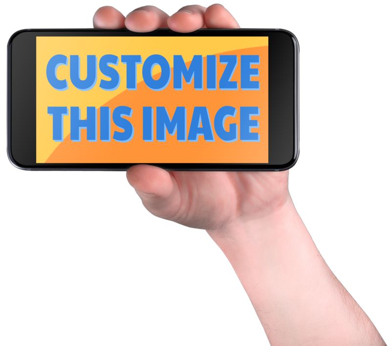This Presentation Clipart shows a preview of Hand Hold Smart Phone Custom