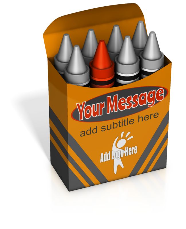 This Presentation Clipart shows a preview of Custom Crayon Box Standout