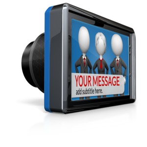 This custom design image shows a camera with a customizable screen.  You can edit all elements on the screen using the customization tools found in the Customize Your Message tab.
