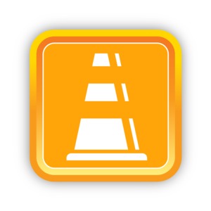 An image of a square icon with a construction cone on it.