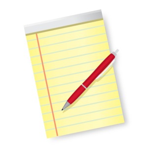 An image of a pen and paper.