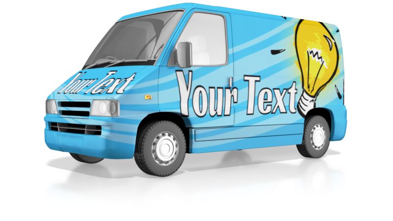 This Presentation Clipart shows a preview of Custom Wrapped Van
