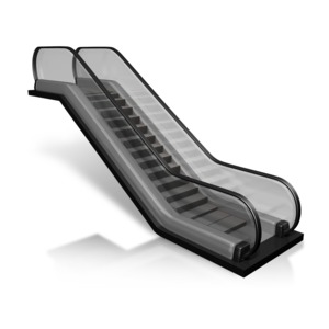 An image of an escalator.