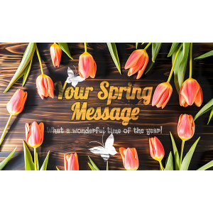 This custom design clip art shows flowers in front of wood planks with old painted text above which you can customize with your own text and images.
