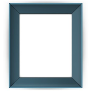 An image of a simple picture frame with colored border.