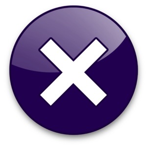 An image of a button icon with a multiplication sign on it. 