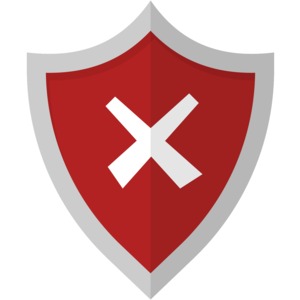 Convey a sense of urgency with this x mark shield.
