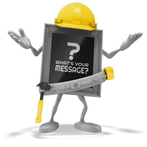 A picture frame is given arms, legs, a tool belt, and hardhat. You can customize the contents of the picture frame using our on-line tools.