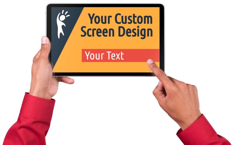 This Presentation Clipart shows a preview of Hands Touch Tablet Male Custom