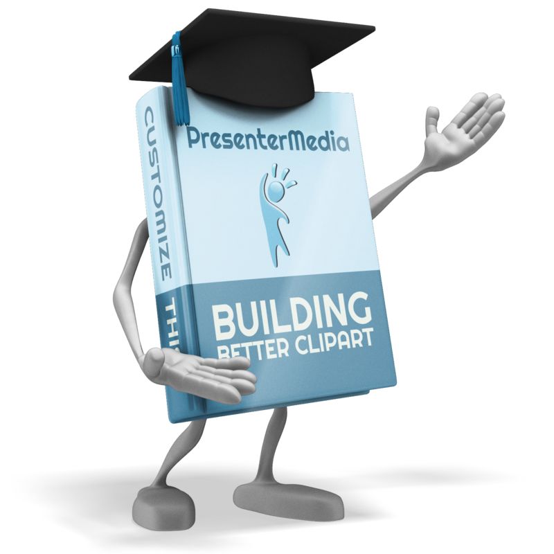 This Presentation Clipart shows a preview of School Book Presenter
