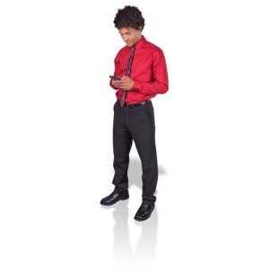 &lt;p&gt;A young business man types a text message on his phone.&lt;/p&gt;