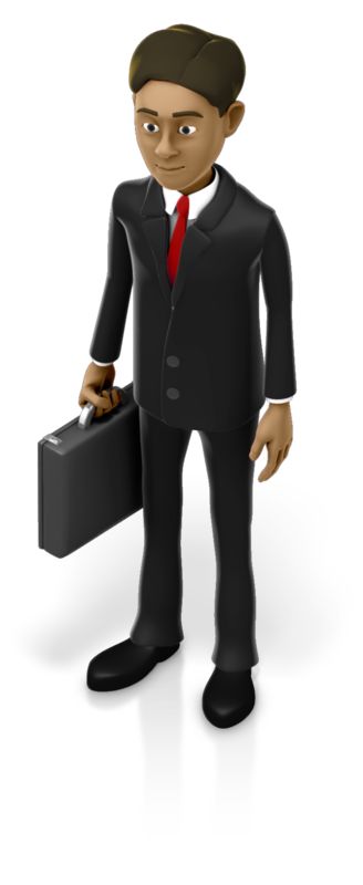 This Presentation Clipart shows a preview of Business Man Holding Briefcase