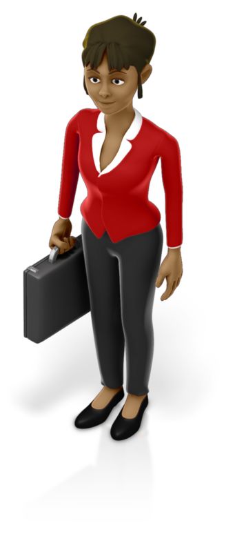 This Presentation Clipart shows a preview of Business Woman Holding Briefcase