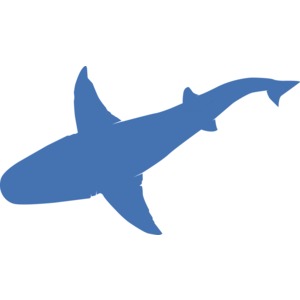 A silhouette of the top of a shark.