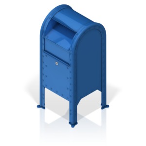 A clip-art of a standard U.S. mailbox.