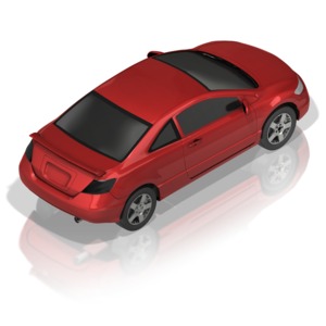 This clip art image shows a car icon from a back angle.
