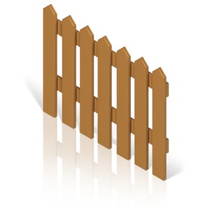 A brown picket fence.